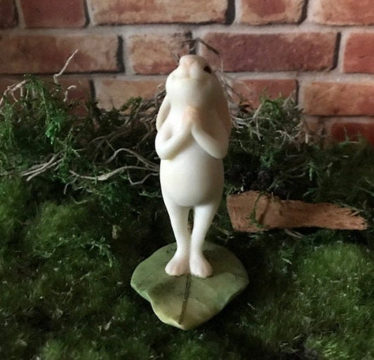 Sweet Namaste yoga bunny pose bunny figurine Standing Namaste Pose Namaste pose yoga rabbit