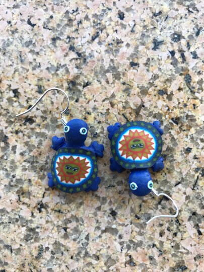 Cute turtle earrings dangle earrings blue turtle brown turtle green turtle black turtle earrings