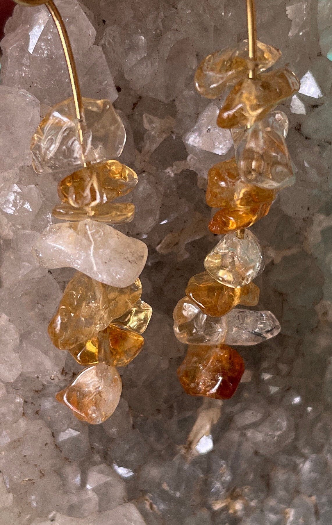 Beautiful Citrine Crystal Earrings
