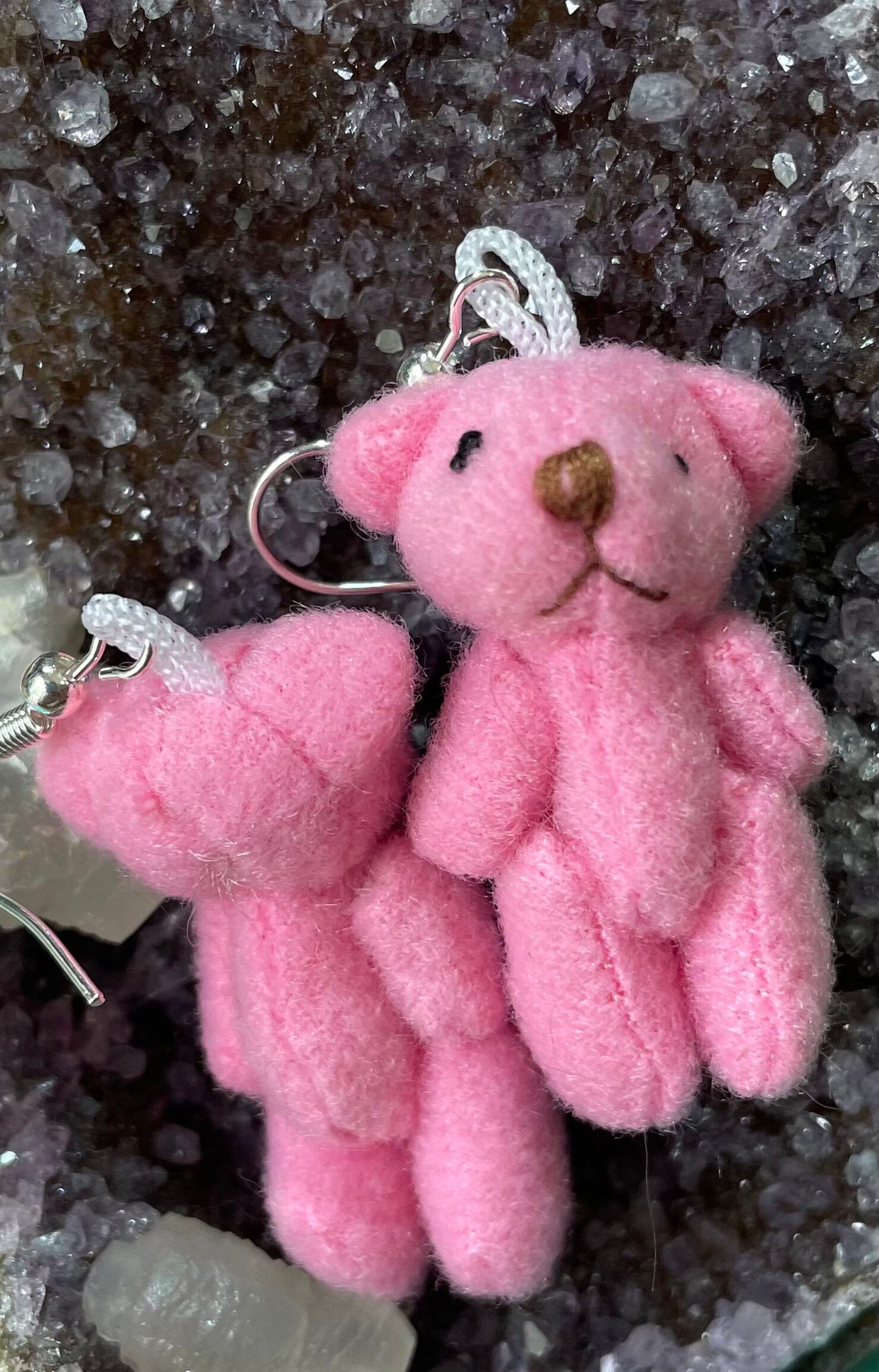 Sweet Teddy Bear earrings dangle earrings 5 colors blue, cream, lavender, tan, and pink earrings
