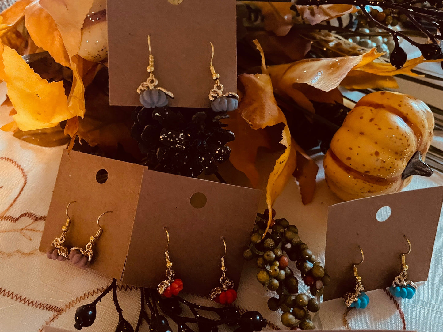 Sweet pumpkin earrings in six assorted colors