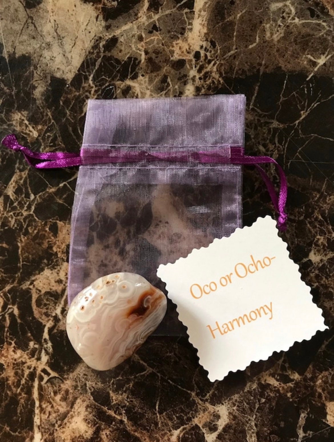 Oco Meditation or jewelry healing stone to promote harmony & balance recovery gift spiritual gift tumbled Ocho