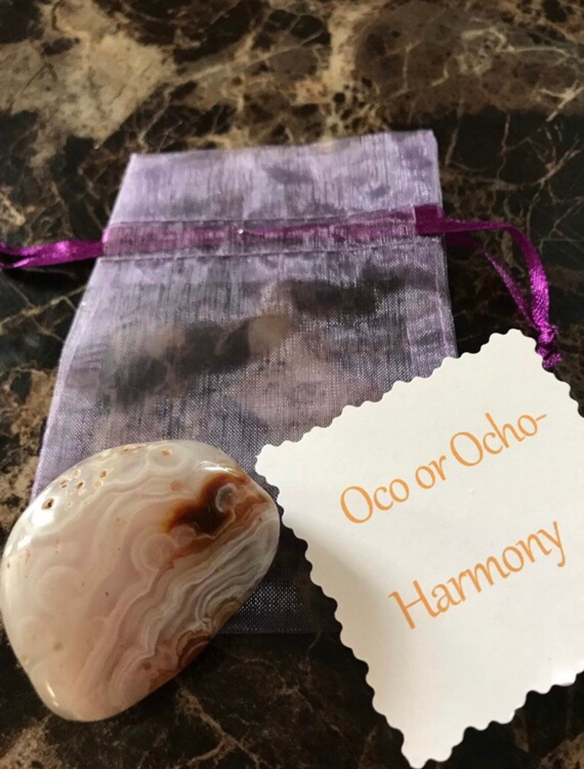 Oco Meditation or jewelry healing stone to promote harmony & balance recovery gift spiritual gift tumbled Ocho