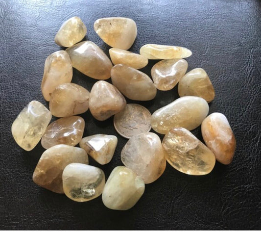 Citrine Meditation or jewelry healing stone to promote prosperity & happiness, spiritual gift, tumbled Citrine