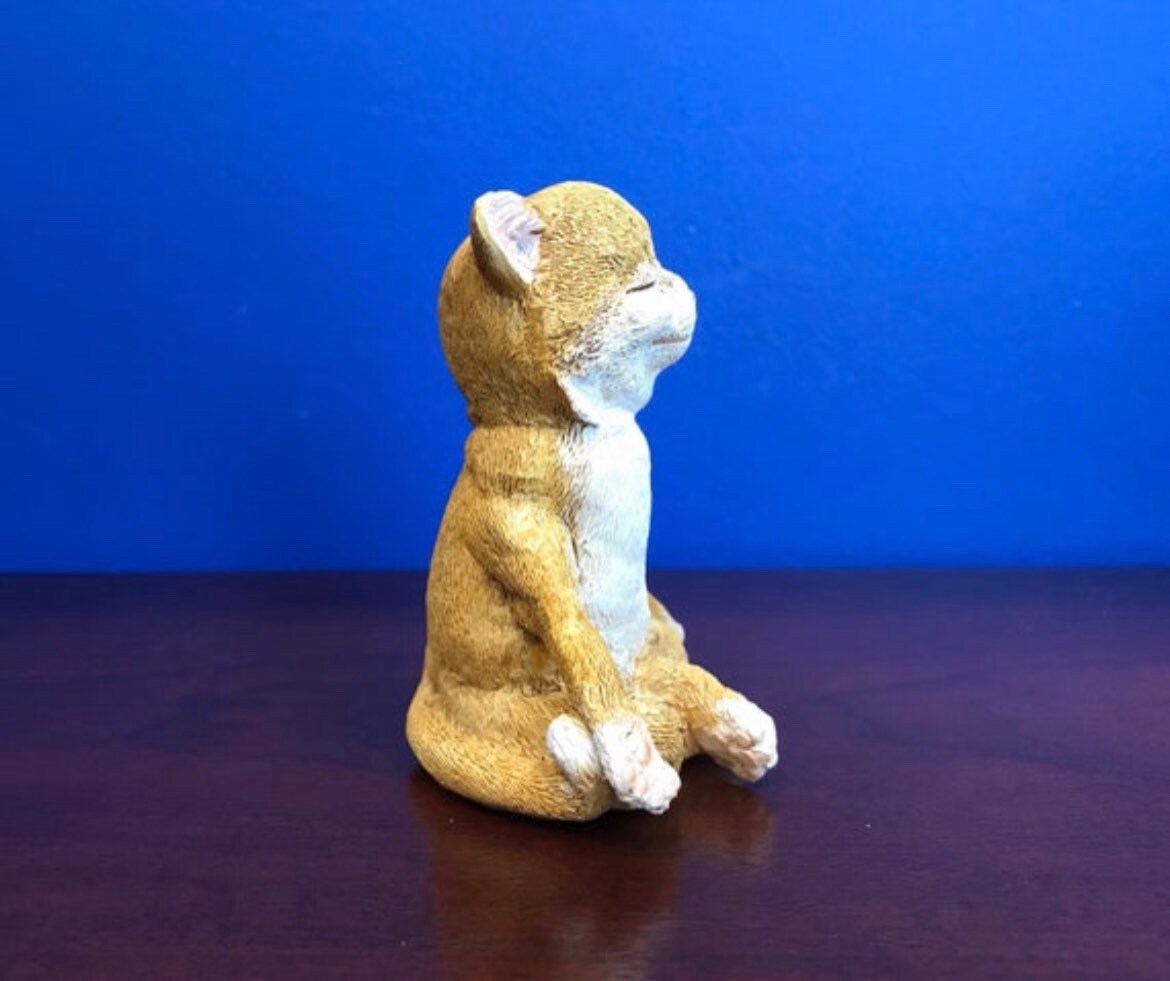 Yoga cat art cat figurine sculpture miniature cat cat statue figure cat gift for cat lover zen art zen