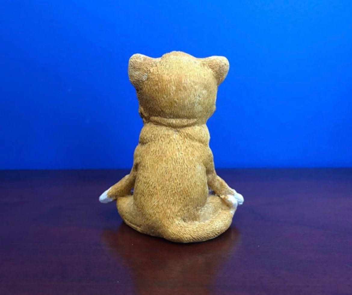Yoga cat art cat figurine sculpture miniature cat cat statue figure cat gift for cat lover zen art zen