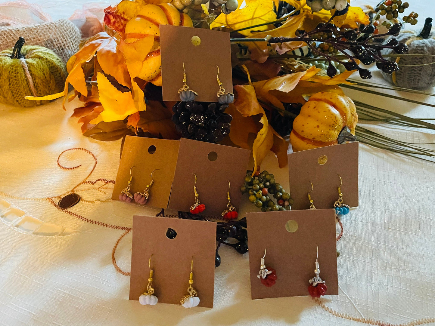 Sweet pumpkin earrings in six assorted colors