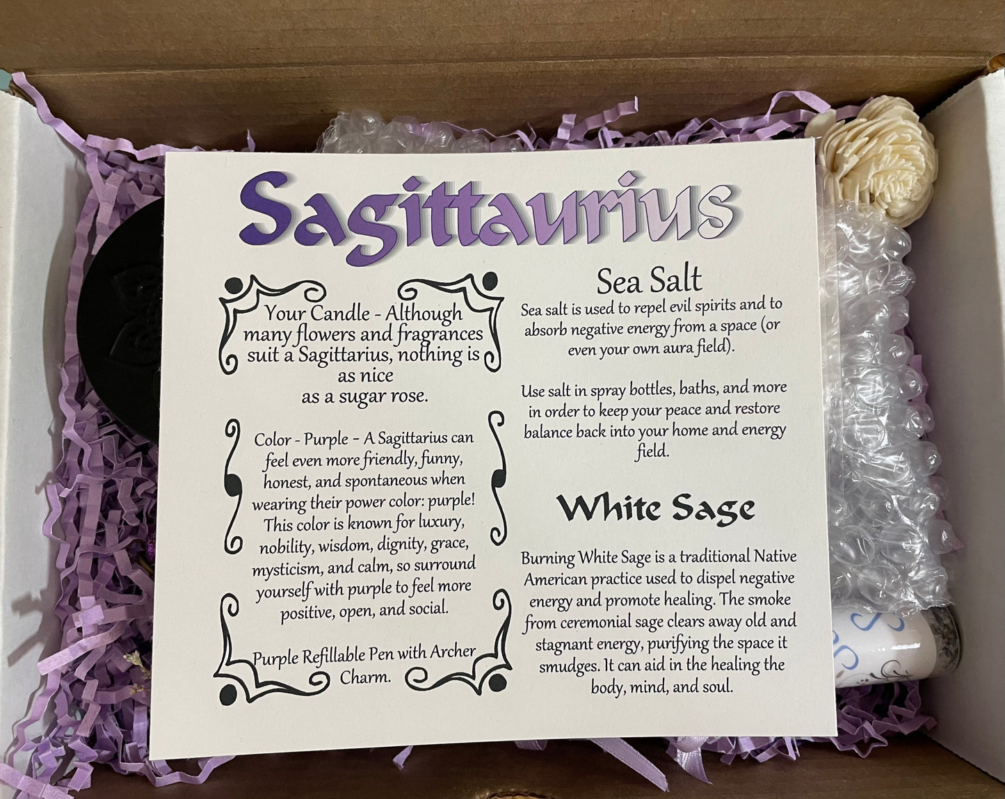 Deluxe 11 piece Sagittarius gift crystal set