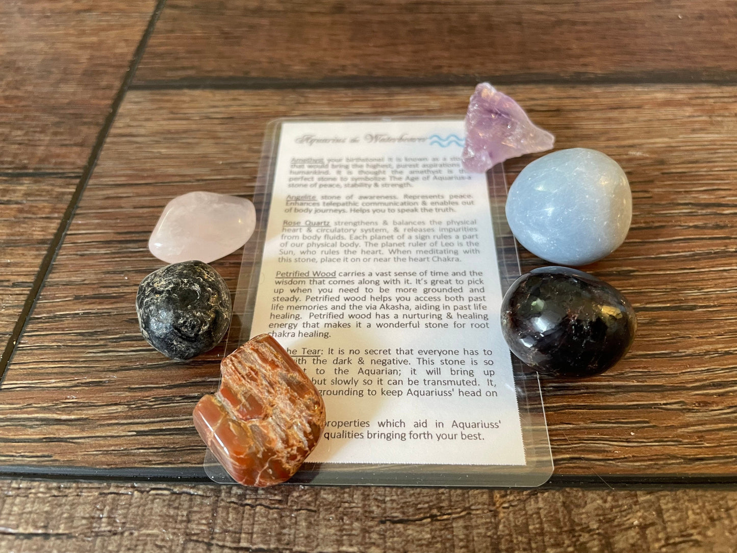 Aquarius Crystal Set of 6 crystals or stones for the water bearer