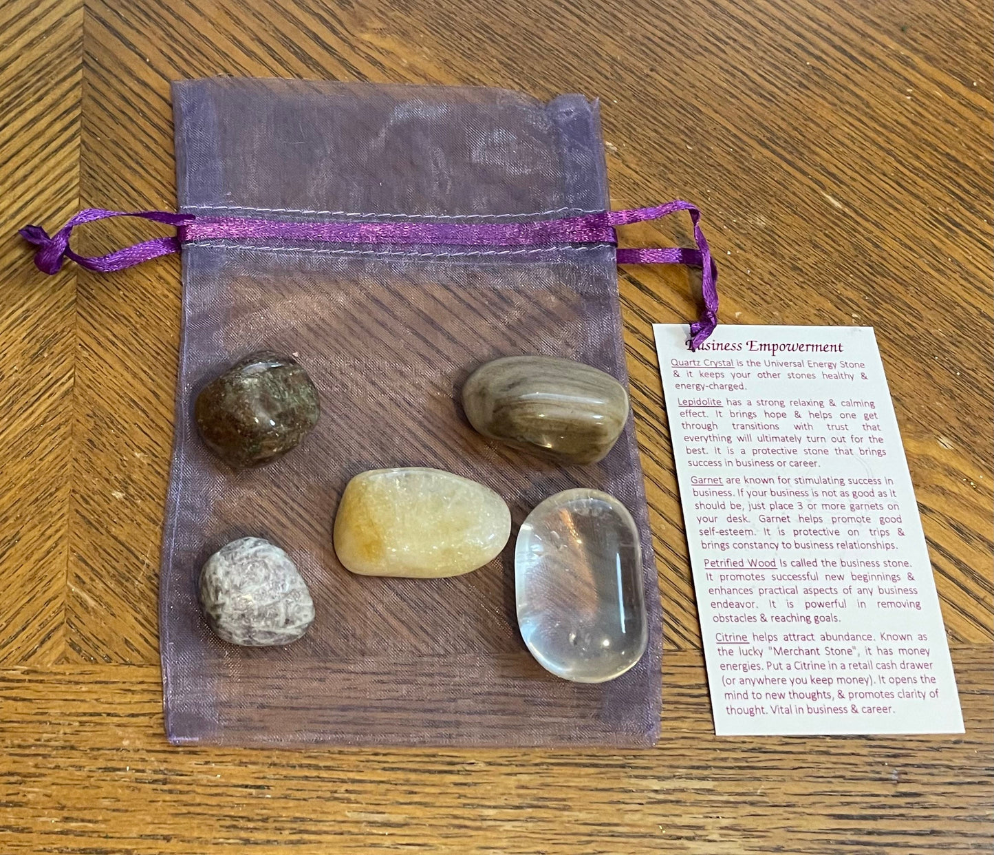 Business Empowerment Crystal Set Large tumble stones