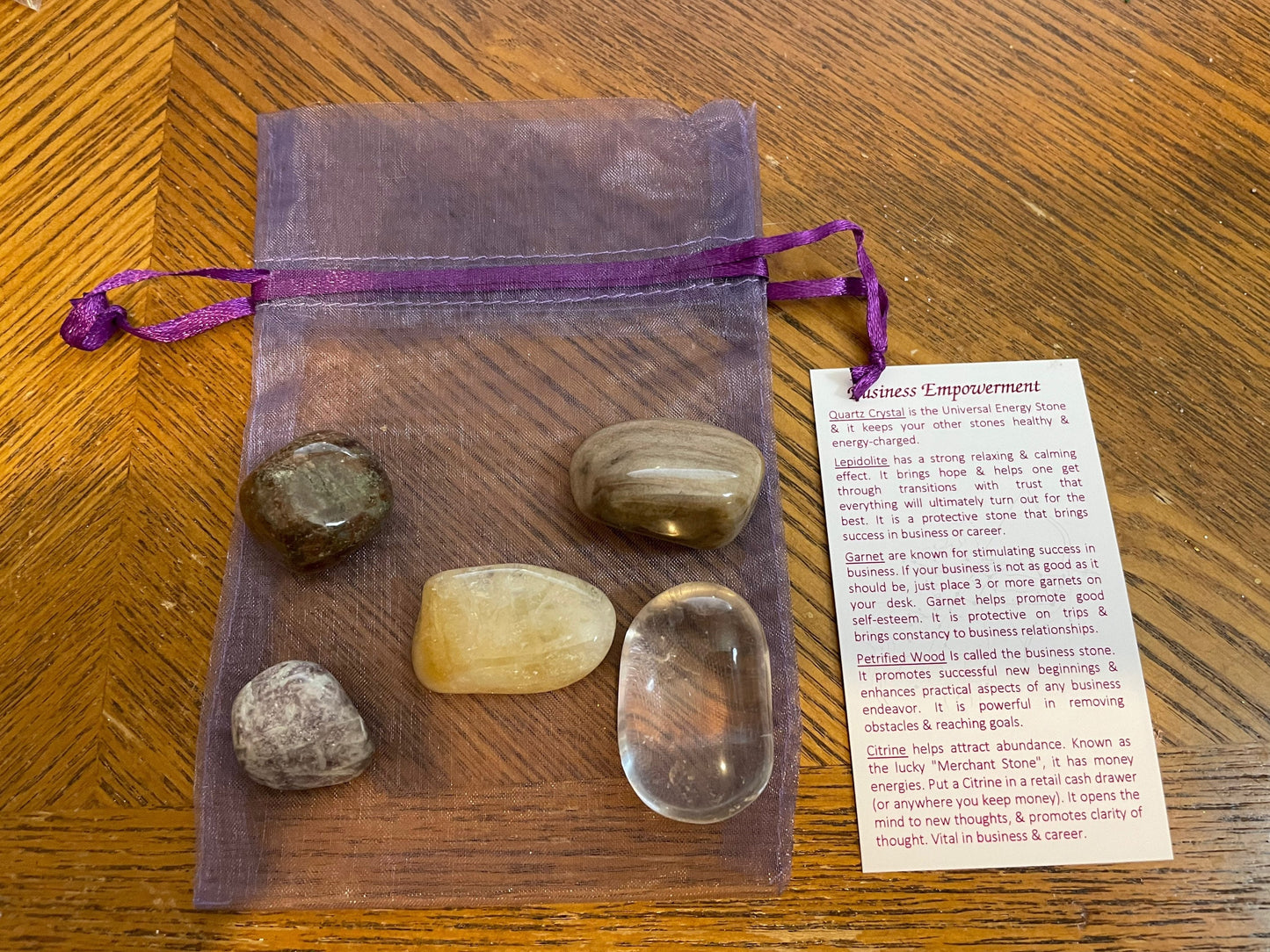 Business Empowerment Crystal Set Large tumble stones