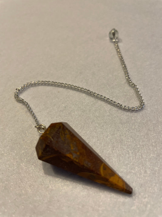 Awesome Yellow Jasper Pendulum is 1.50” with chain approximately 8.25”