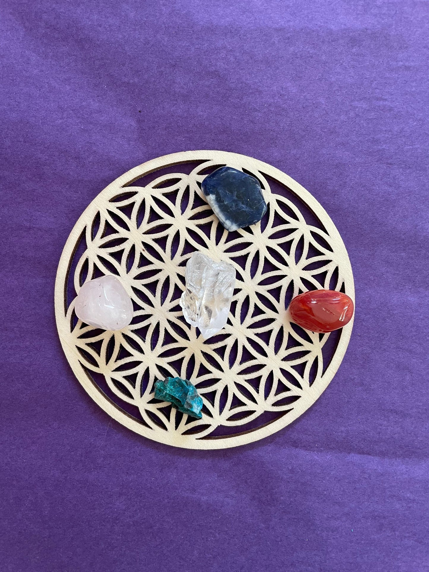 Wooden Metatrons cube grid and flower of life grid Crystal grids