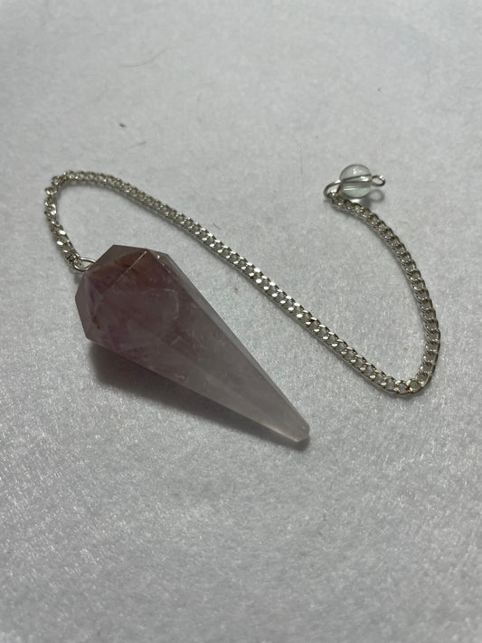 Amethyst Pendulum is  1.75” and with chain is 8.75”