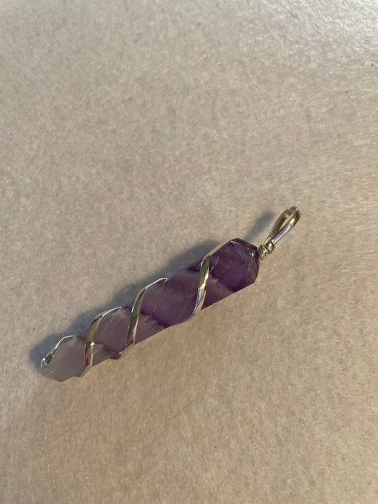 Gorgeous Amethyst Point Pendant is 2”