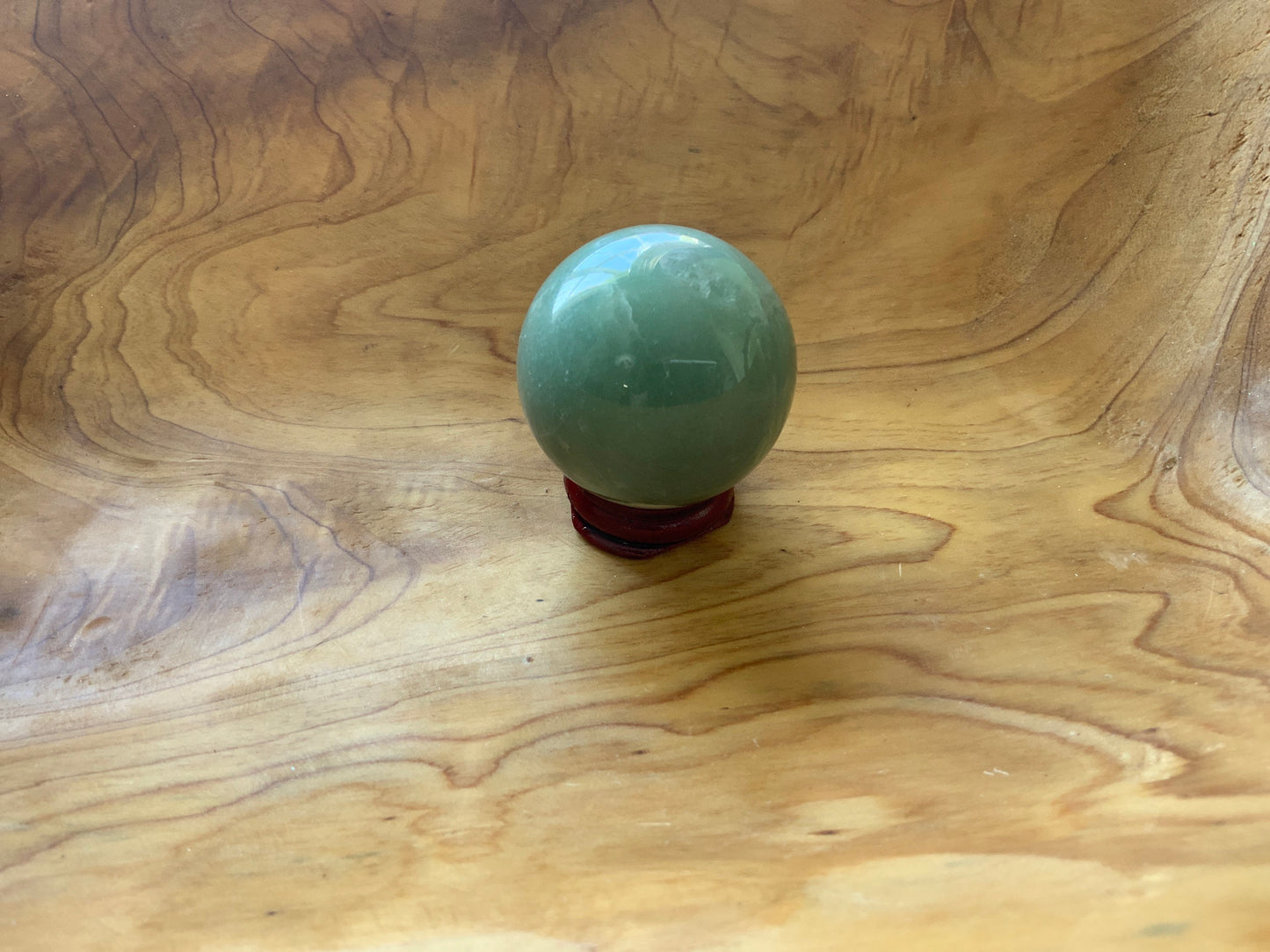 Beautiful 6.5 oz crystal Aventurine sphere crystal ball with wooden stand