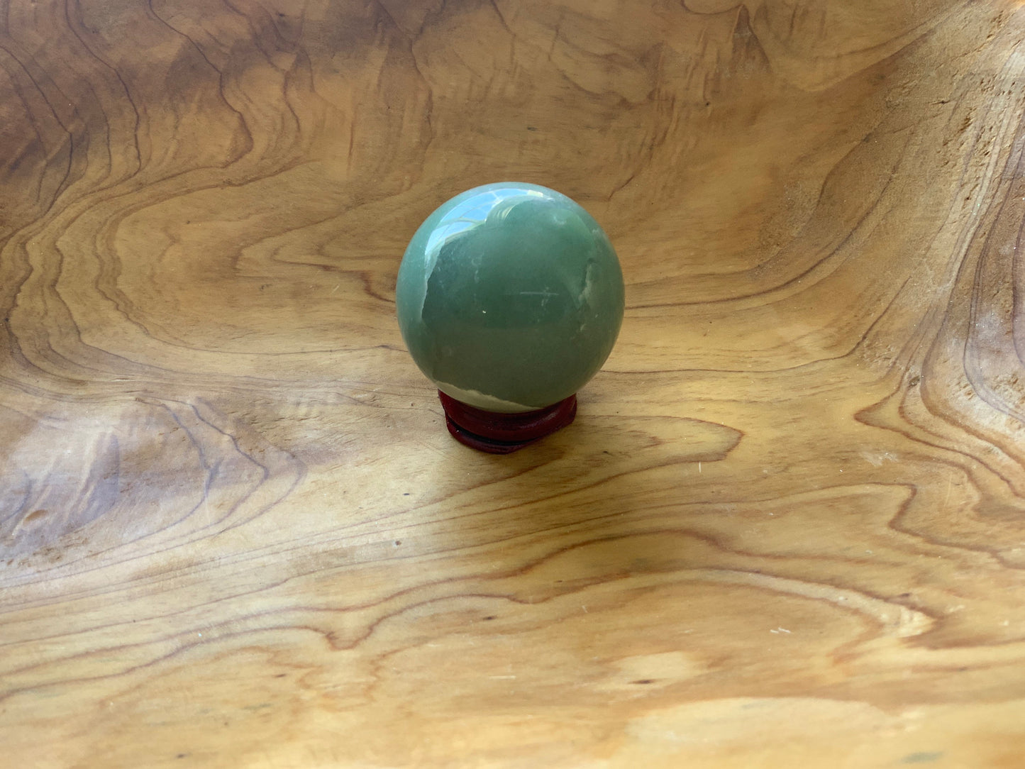 Beautiful 6.5 oz crystal Aventurine sphere crystal ball with wooden stand