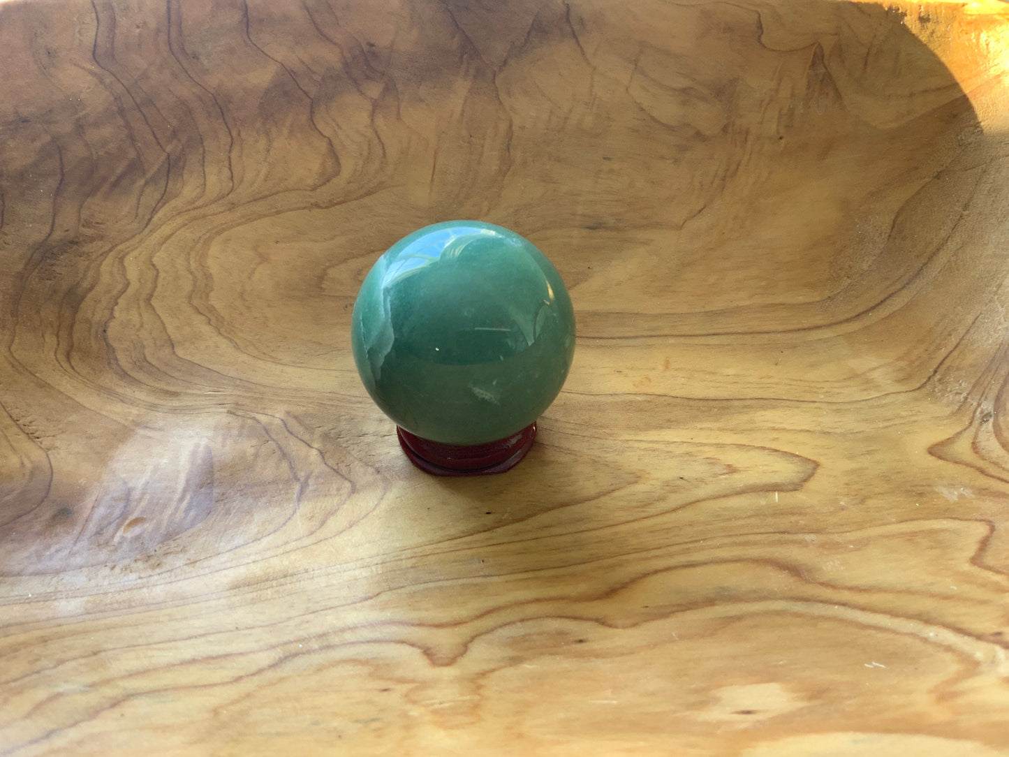 Beautiful 6.4 oz crystal Aventurine sphere crystal ball with wooden stand