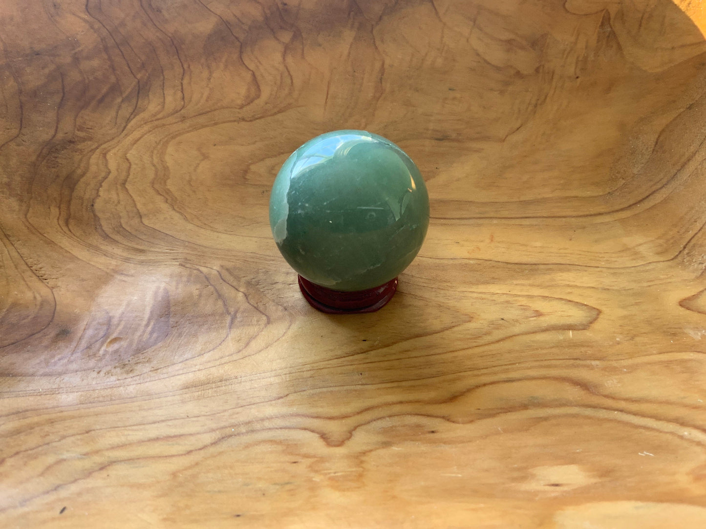 Beautiful 6.4 oz crystal Aventurine sphere crystal ball with wooden stand