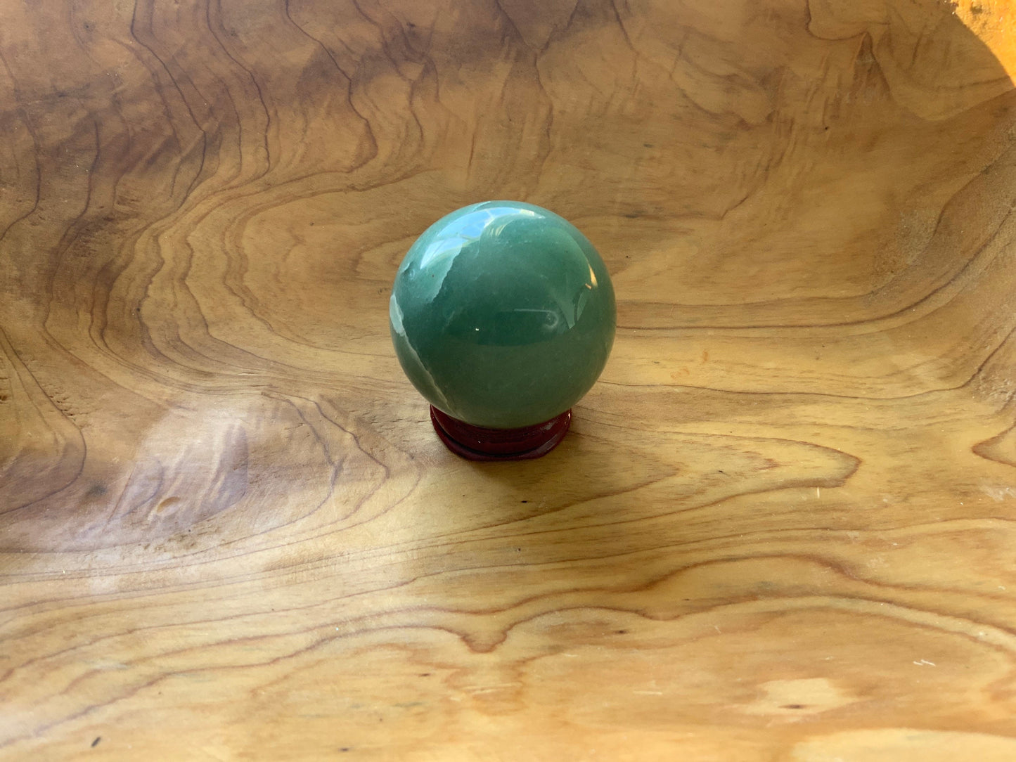 Beautiful 6.4 oz crystal Aventurine sphere crystal ball with wooden stand