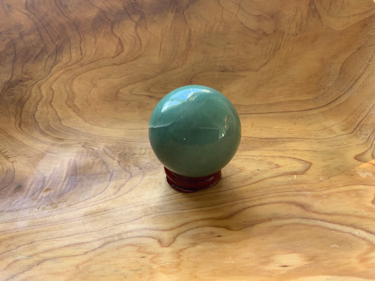 Beautiful 6.2 oz crystal Aventurine sphere crystal ball with wooden Crystal