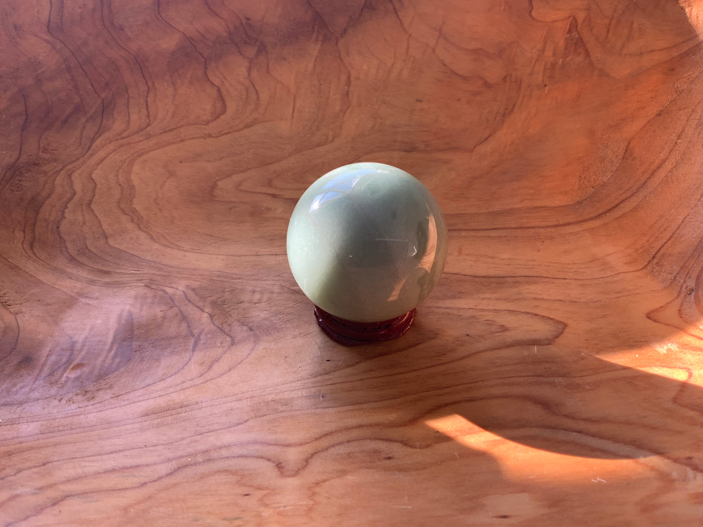 Beautiful 6.1 oz crystal Aventurine sphere crystal ball with wooden Crystal