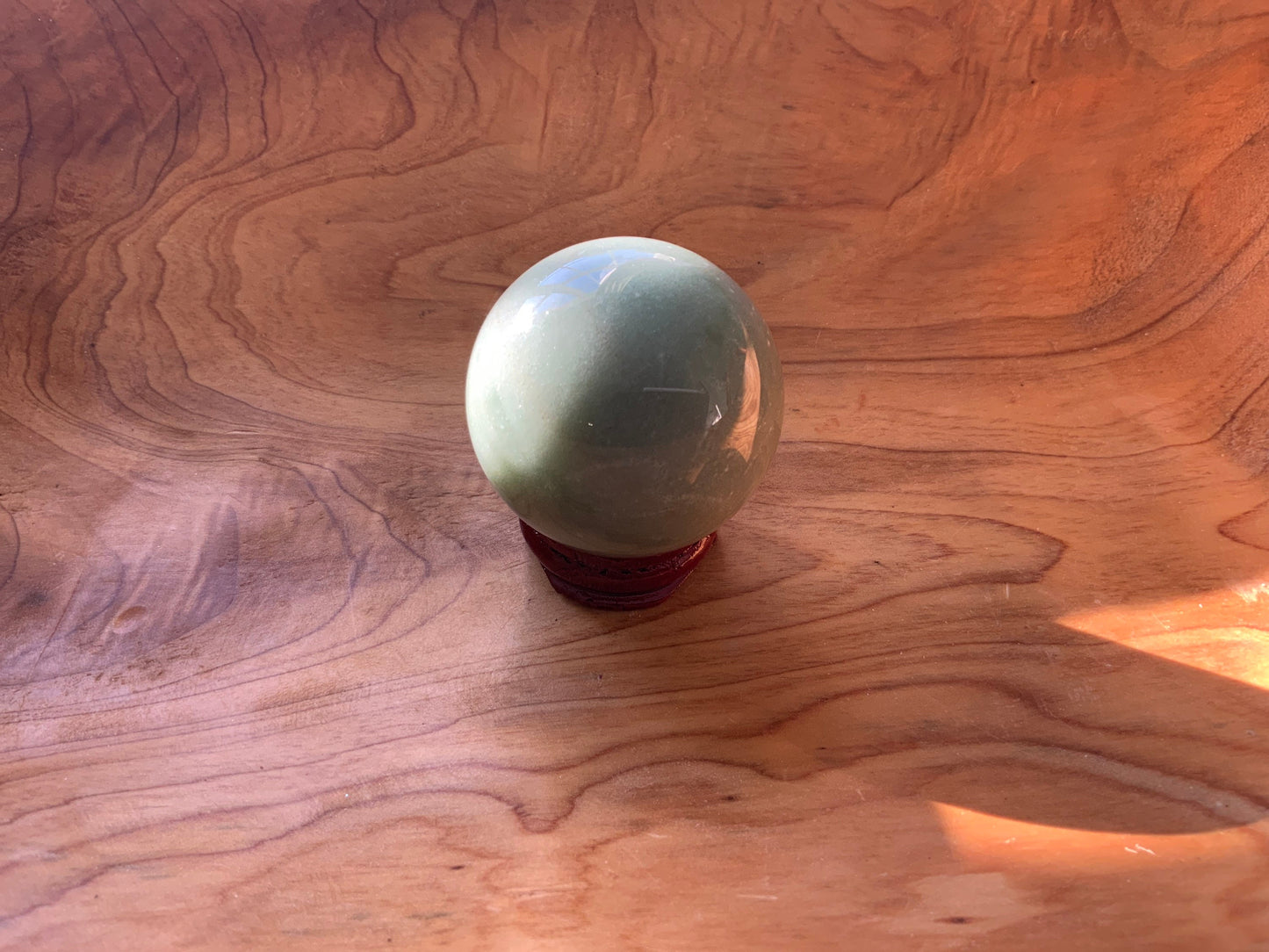 Beautiful 6.1 oz crystal Aventurine sphere crystal ball with wooden Crystal