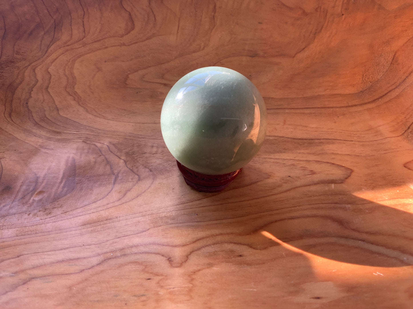 Beautiful 6.1 oz crystal Aventurine sphere crystal ball with wooden Crystal