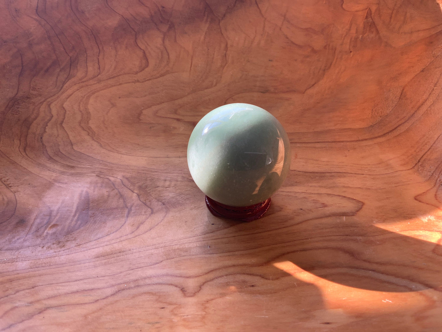 Beautiful 6.1 oz crystal Aventurine sphere crystal ball with wooden Crystal