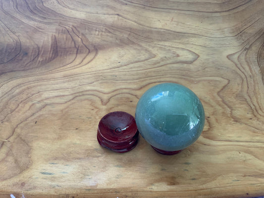 Beautiful 5.7 oz crystal Aventurine quartz sphere crystal ball with wooden Crystal