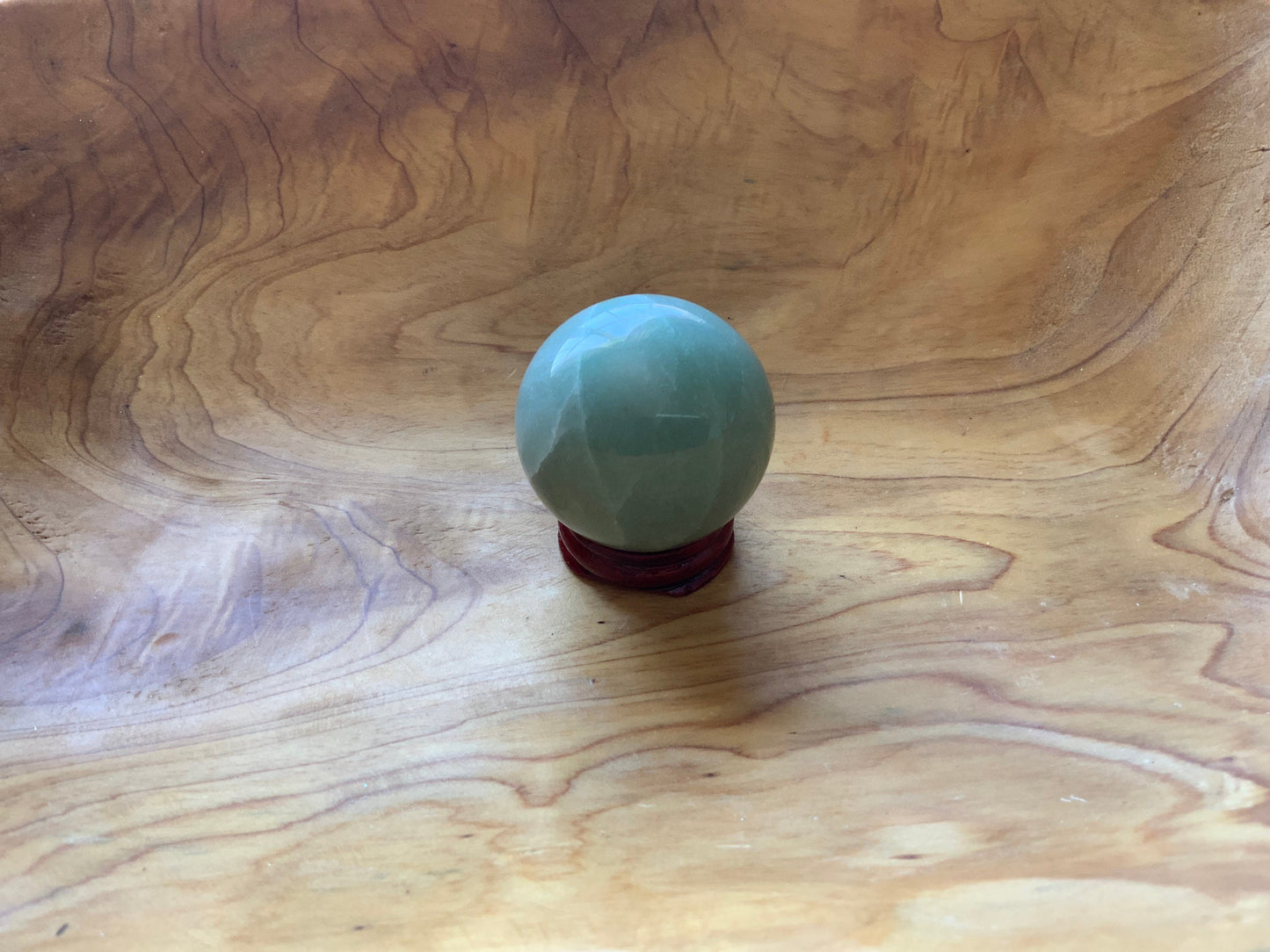 Beautiful 5.1 oz crystal Aventurine sphere crystal ball with wooden Crystal