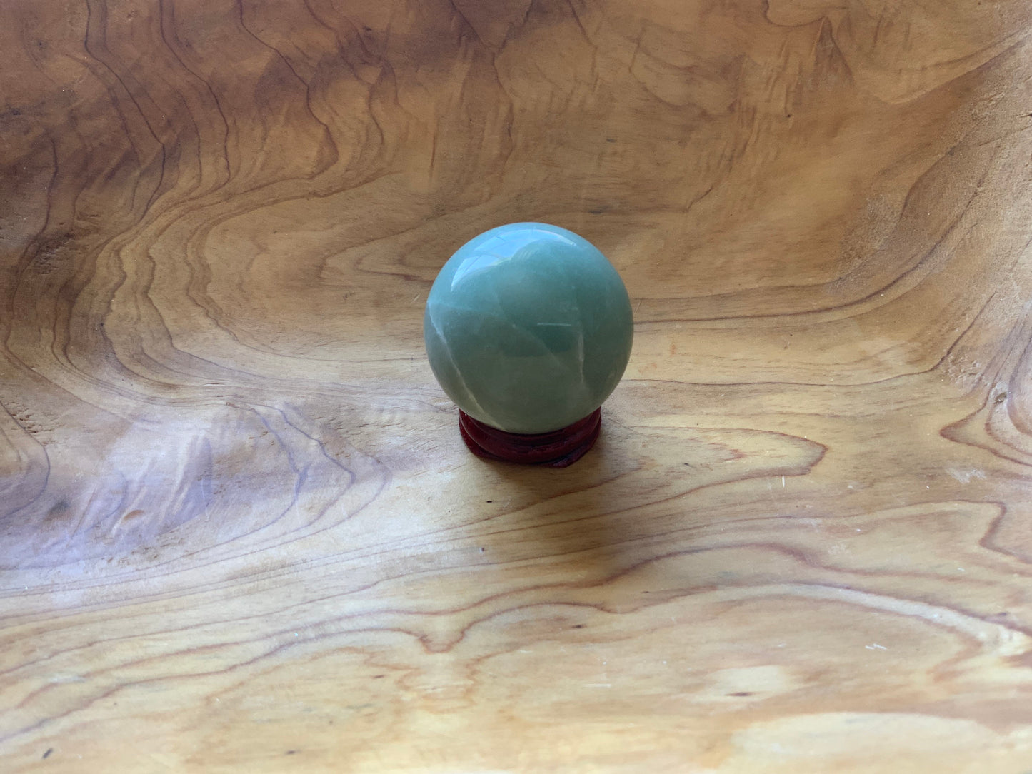 Beautiful 5.1 oz crystal Aventurine sphere crystal ball with wooden Crystal