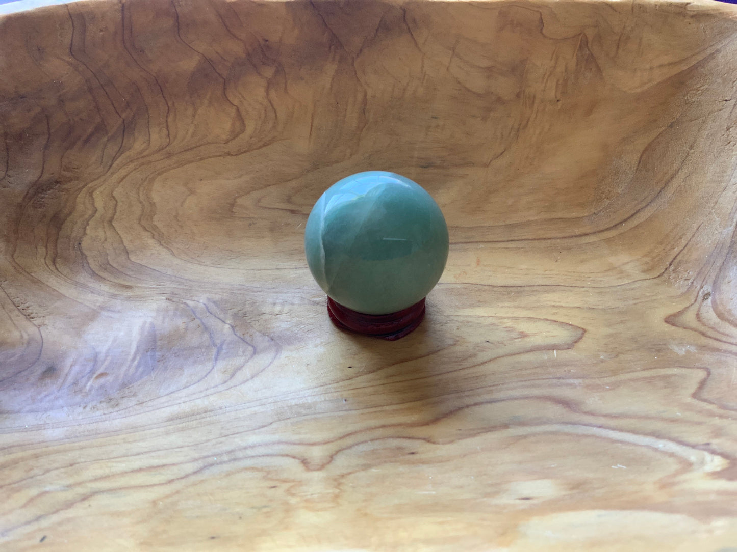 Beautiful 5.1 oz crystal Aventurine sphere crystal ball with wooden Crystal