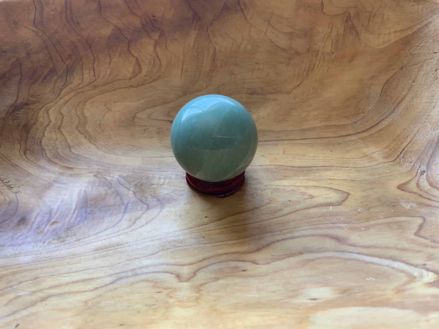 Beautiful 5.1 oz crystal Aventurine sphere crystal ball with wooden Crystal