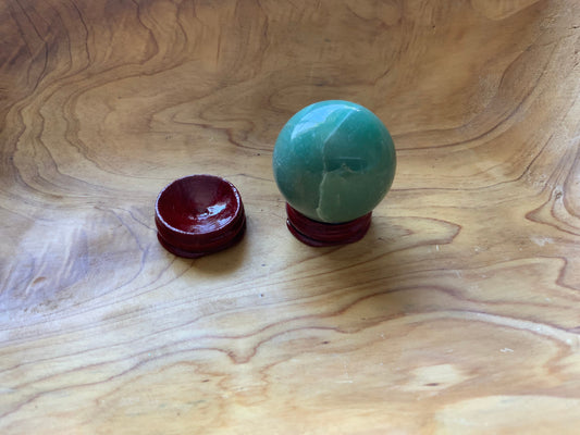 Beautiful 4.4 oz crystal Aventurine sphere crystal ball with wooden Crystal