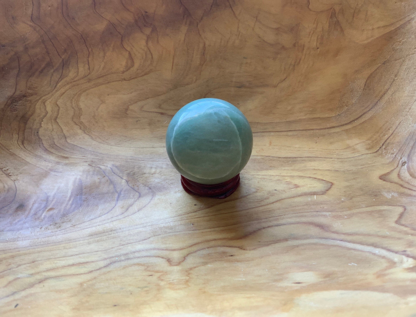 Beautiful 5.1 oz crystal Aventurine sphere crystal ball with wooden Crystal