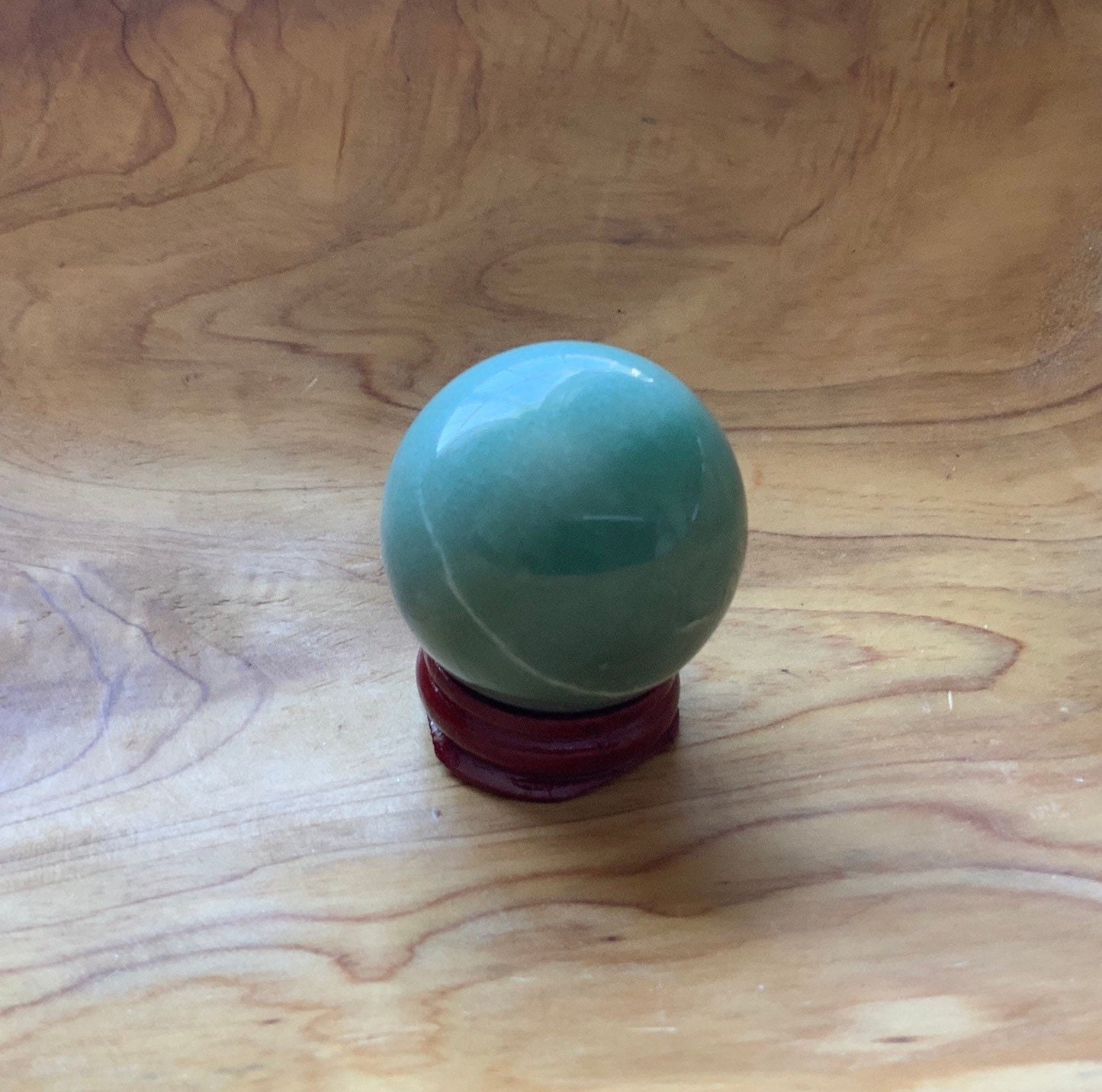 Beautiful 4.5 oz crystal Aventurine quartz sphere crystal ball with wooden Crystal
