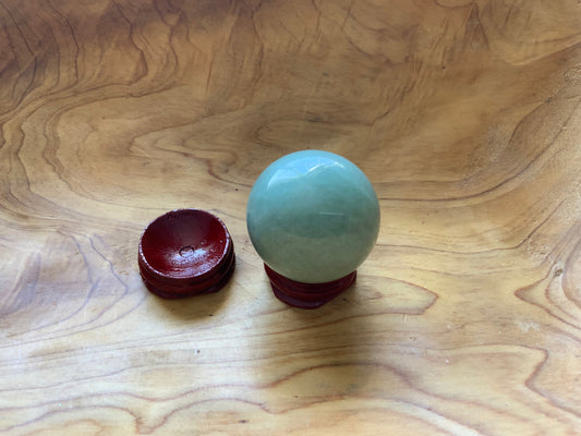 Beautiful 4.6 oz crystal Aventurine quartz sphere crystal ball with wooden Crystal