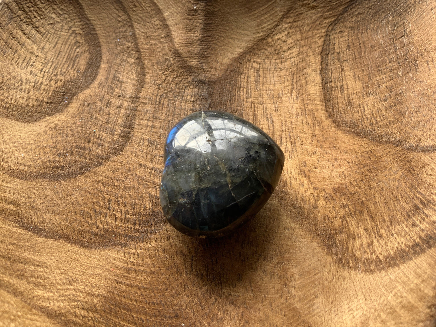 Magnificent Labradorite Heart 2.8 ounces Awesome flash