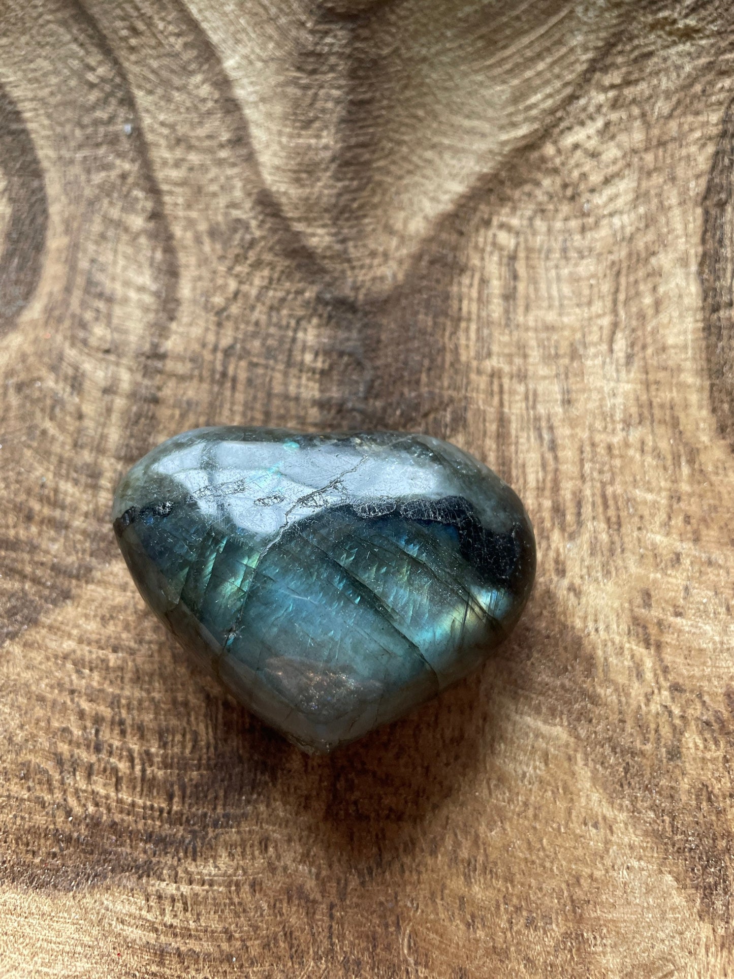 Magnificent Labradorite Heart 2.9 ounces Awesome flash