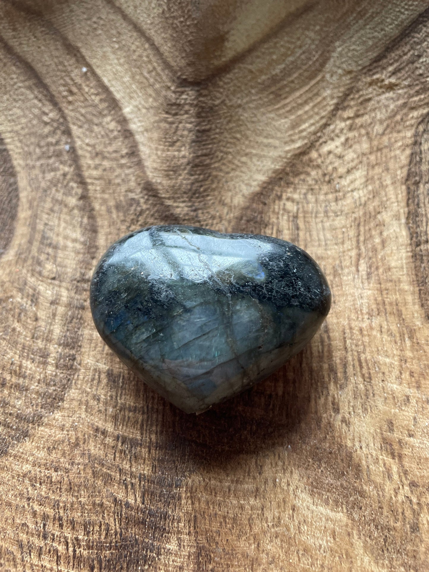 Magnificent Labradorite Heart 2.9 ounces Awesome flash