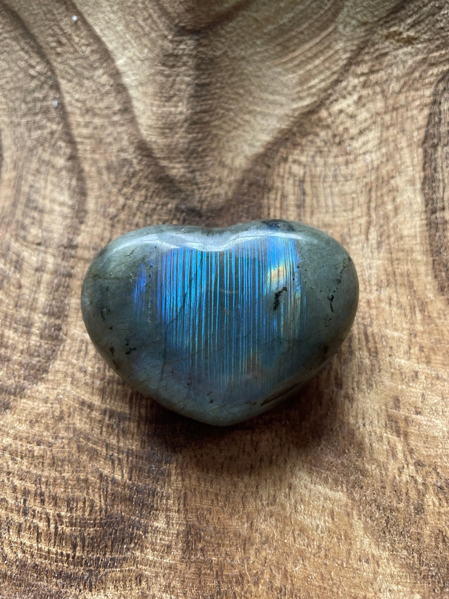 Magnificent Labradorite Heart 2.9 ounces Awesome flash