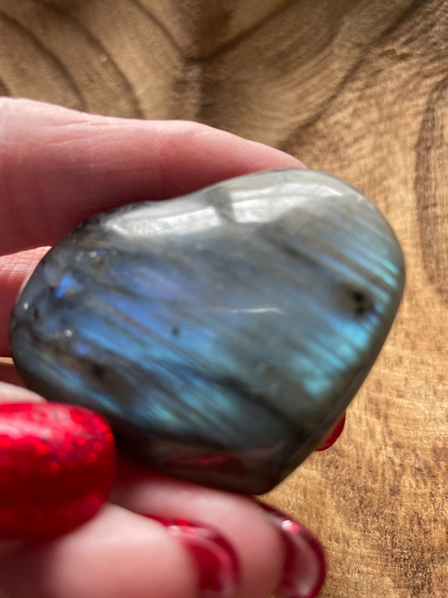 Magnificent Labradorite Heart 1.6 ounces Awesome flash