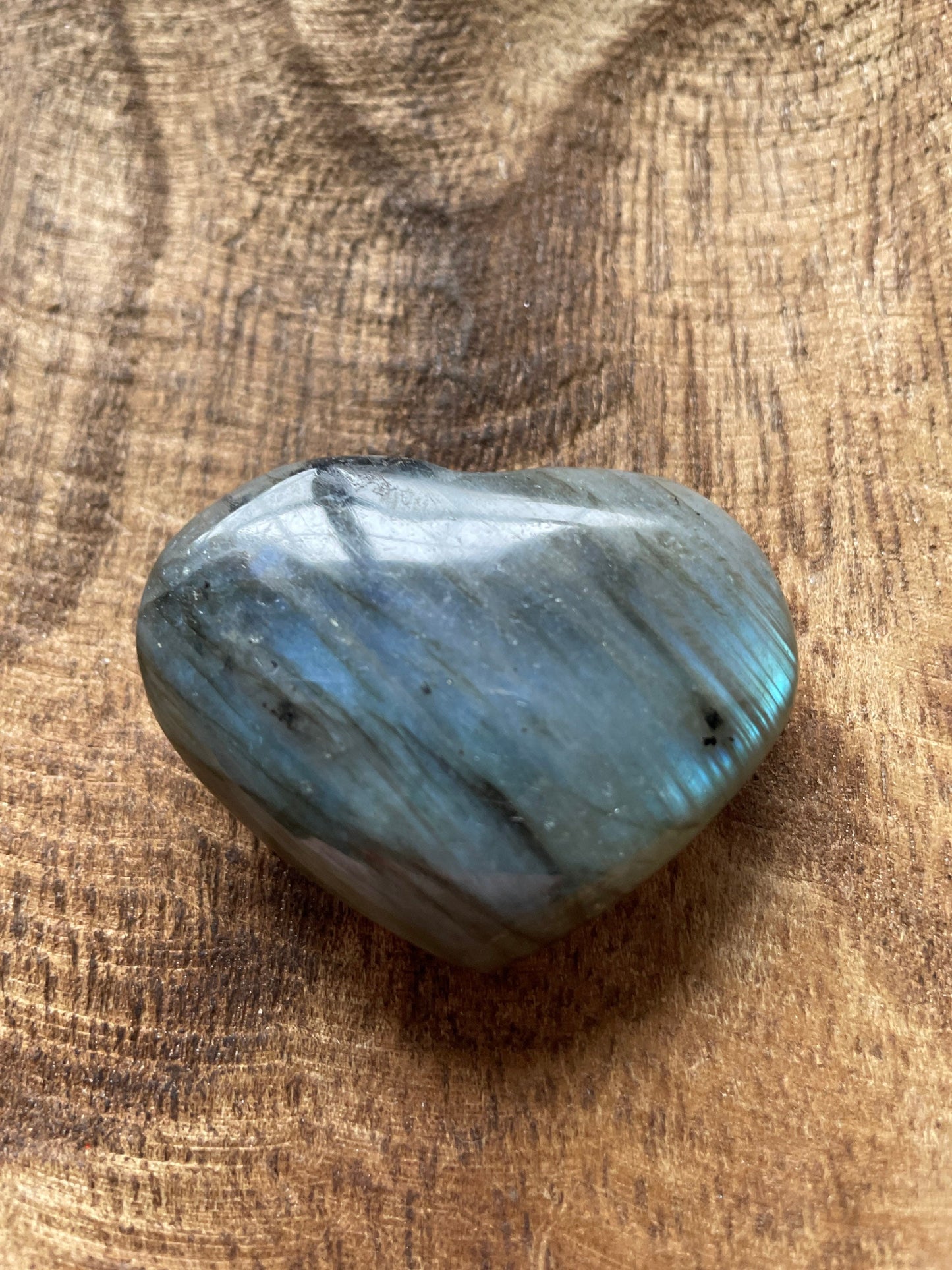 Magnificent Labradorite Heart 1.6 ounces Awesome flash