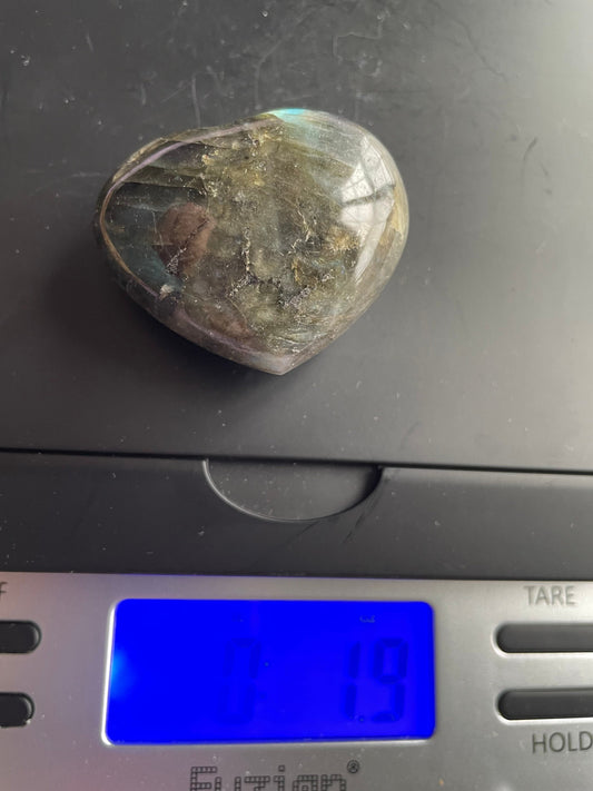 Pretty Labradorite Heart 1.9 ounces With nice flash