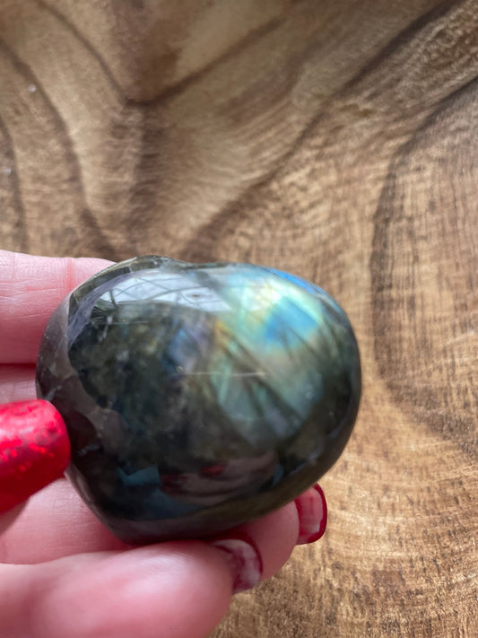 Pretty Labradorite Heart 1.9 ounces With nice flash