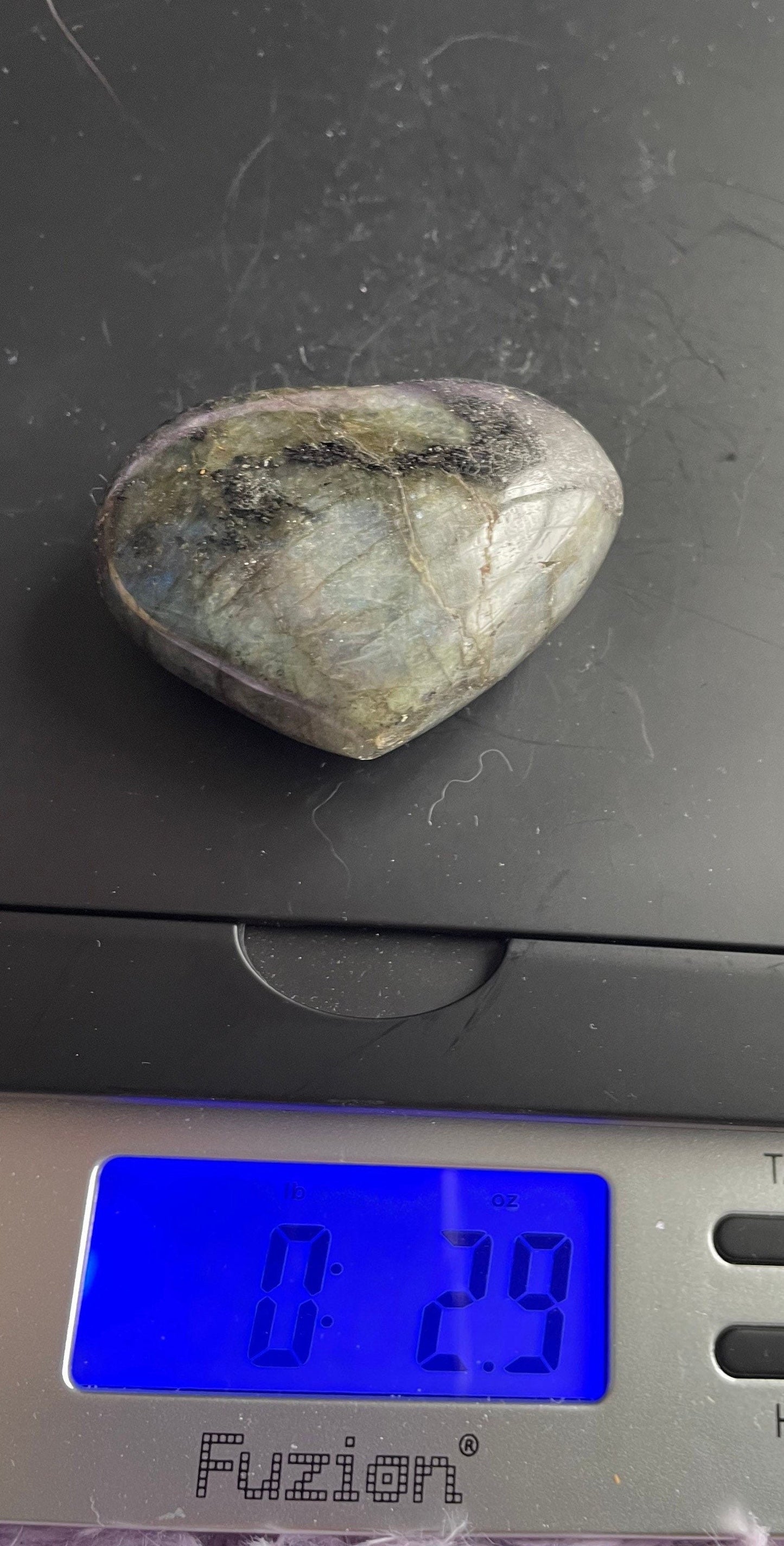 Magnificent Labradorite Heart 2.9 ounces Awesome flash