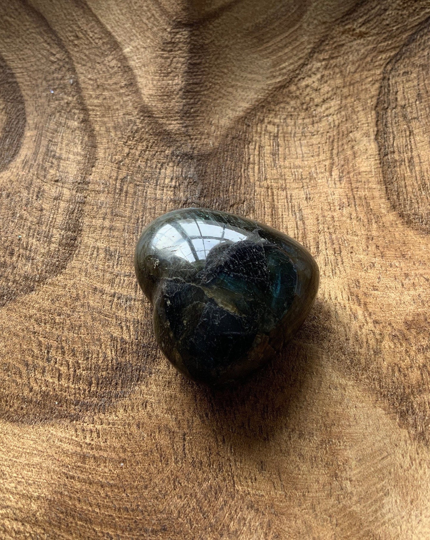 Magnificent Labradorite Heart 2.5 ounces Awesome flash