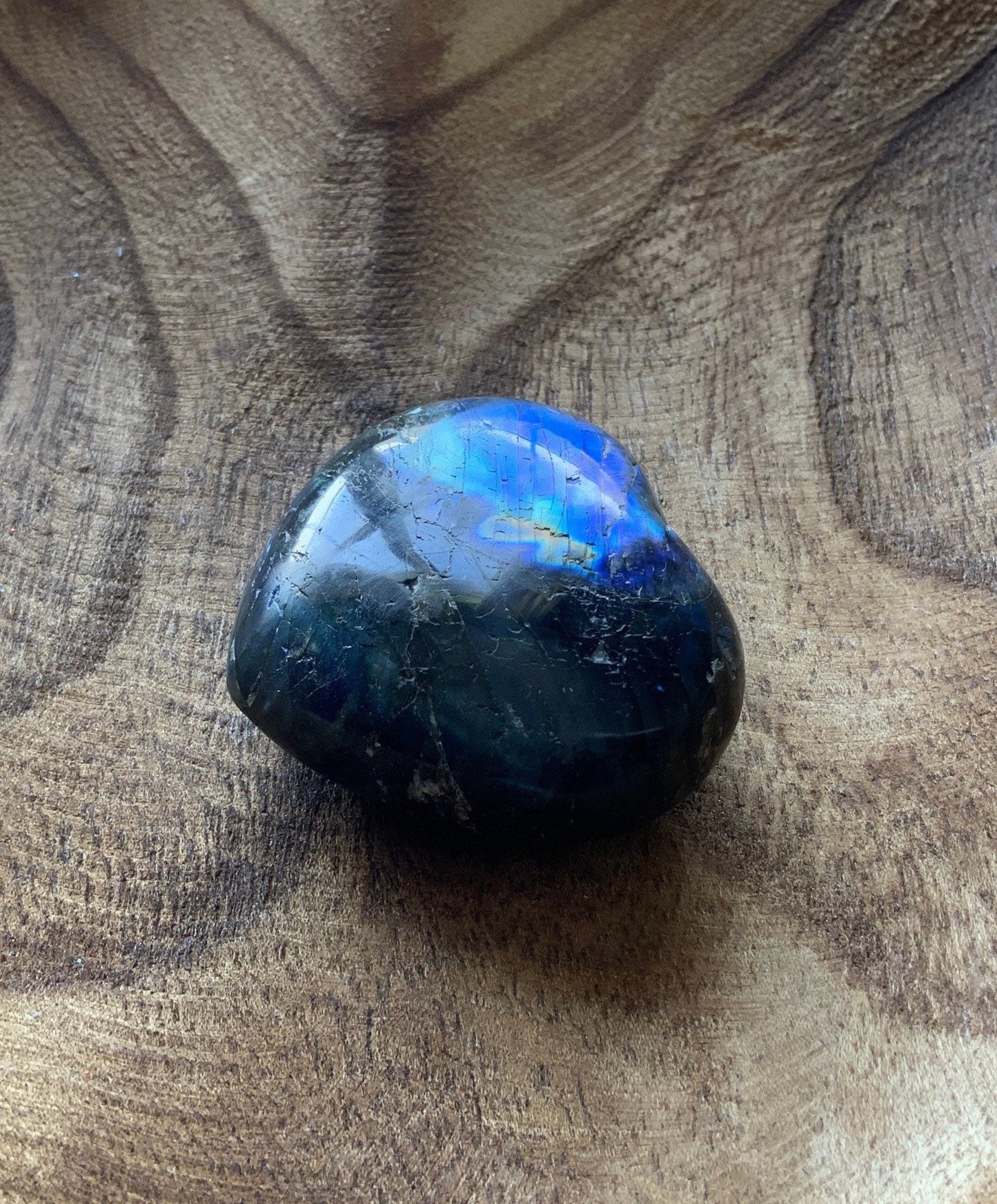 Labradorite heart 4.4 ounces with beautiful flash