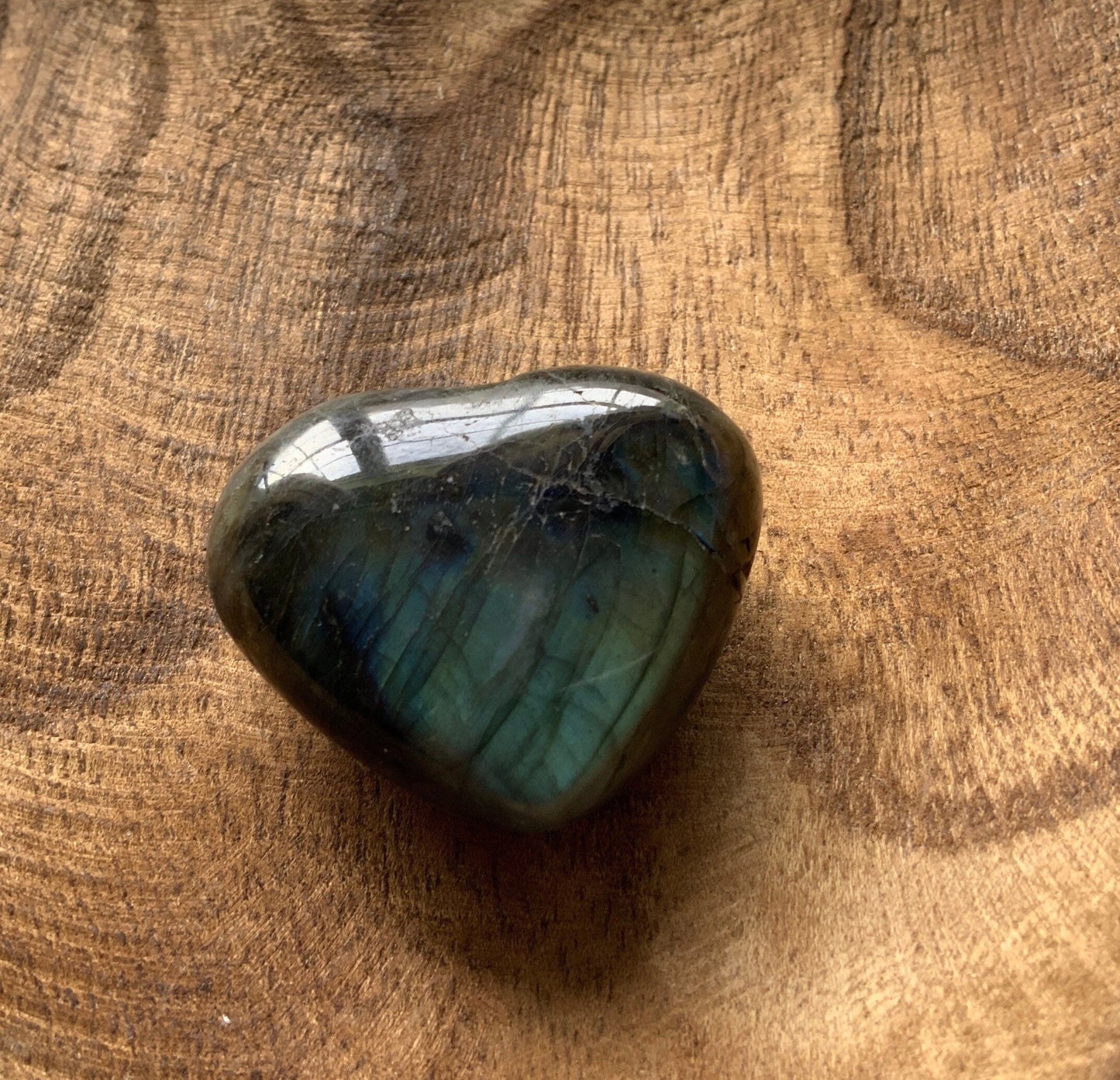 Magnificent Labradorite Heart 2.5 ounces Awesome flash